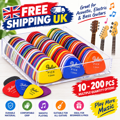 100pc guitar picks assorted - 10-100pc,